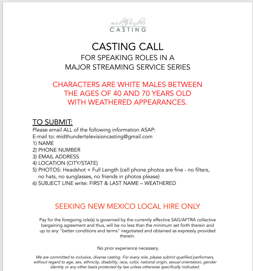 APWeatheredCasting Call