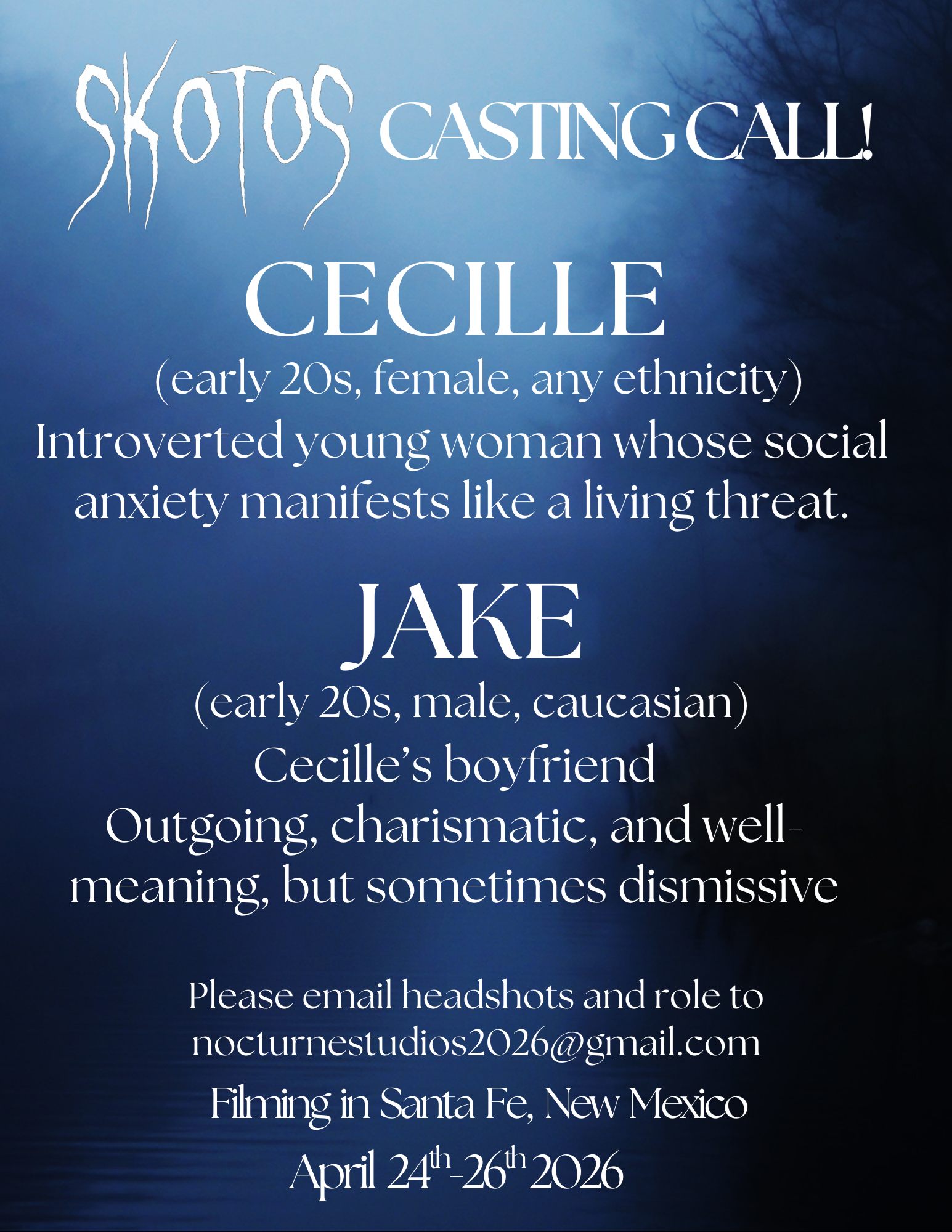 Skotos Casting Call — Cecille, Jake, Dawn roles available